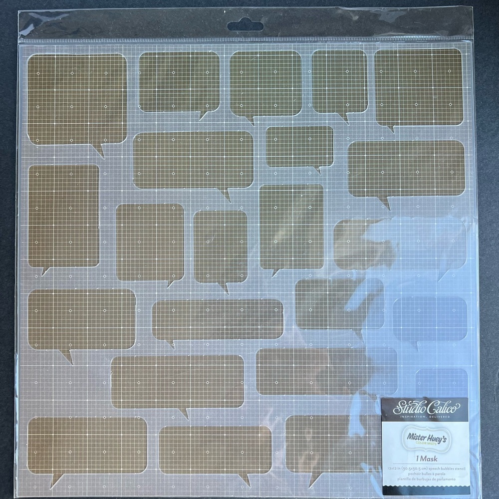 NWT Studio Calico Mister Huey’s Speech Bubbles Stencil, 12x12